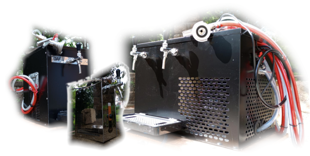 Fûts, tireuses, chopes, bancs, tables